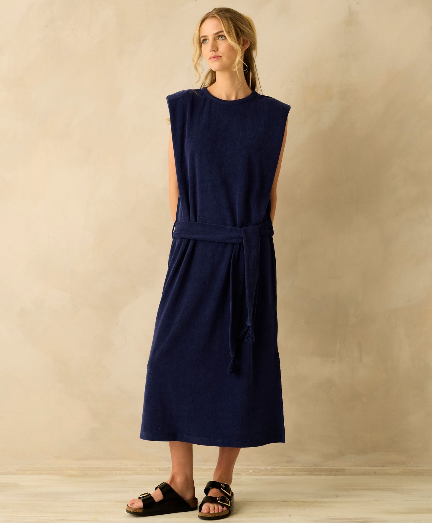 Towelling Shoulder Pad Dress